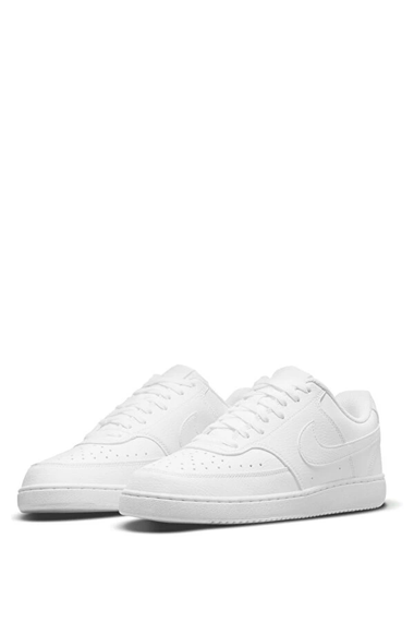 Unisex Deri Nike Court Vision Günlük Spor Ayakkabı-Beyaz-Beyaz - fotoğraf 3