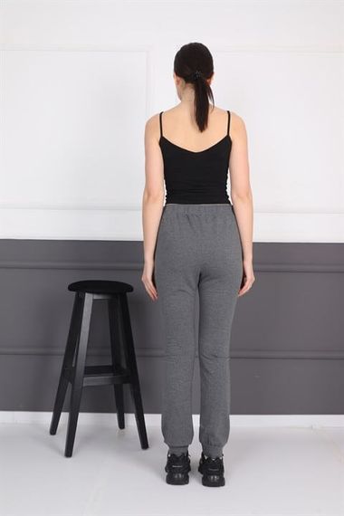 Anthracite Women's Sweatpants With Pockets Ribbed Laced Jogger Pants - photo 2