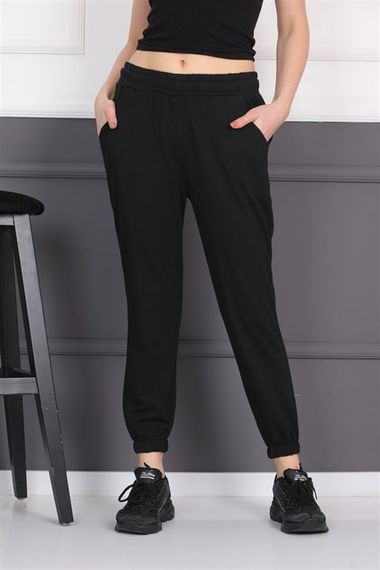 Women's Elastic Elastic Black Sweatpants - photo 2