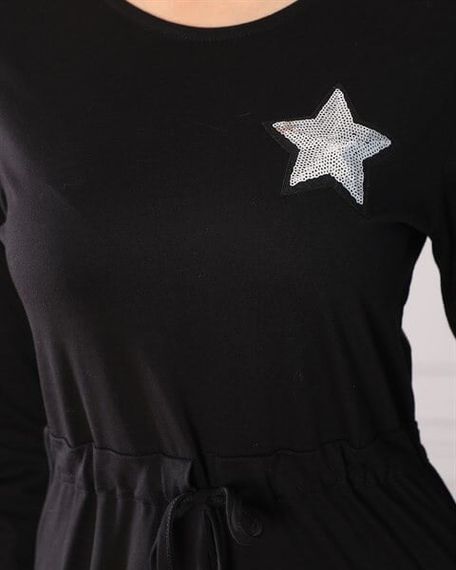 Women's Lace-Up Star 0 Collar Dress - photo 4