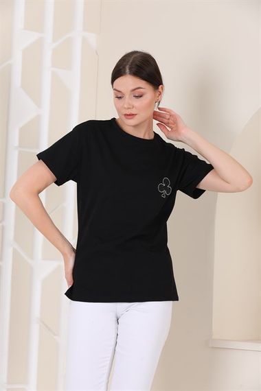 Bayan Taş Baskılı T-shirt - fotoğraf 3