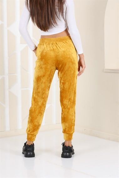 Mustard Color Velvet Sweatpants - Pajamas - Jogger Model - photo 4