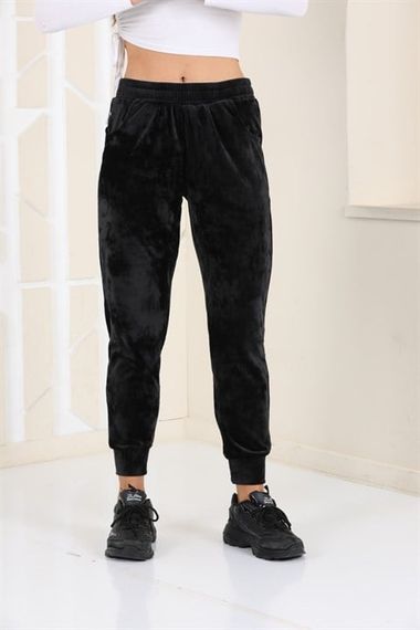 Black Velvet Sweatpants - Pajamas - Jogger Model - photo 2