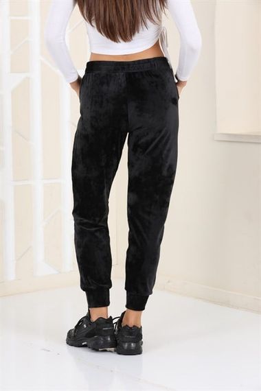 Black Velvet Sweatpants - Pajamas - Jogger Model - photo 4