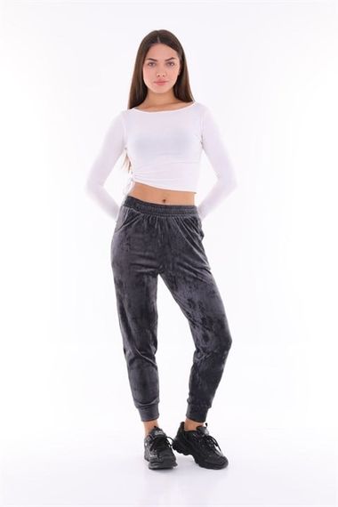 Smoked Color Velvet Sweatpants - Pajamas - Jogger Model - photo 1