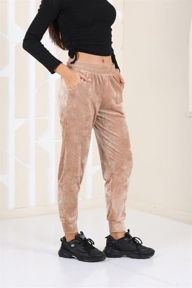 Mink Color Velvet Sweatpants - Pajamas - Jogger Model - photo 4