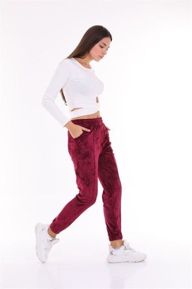 Plus Size Plum Velvet Women's Sweatpants - Pajamas - Jogger Striped Stripe - photo 1