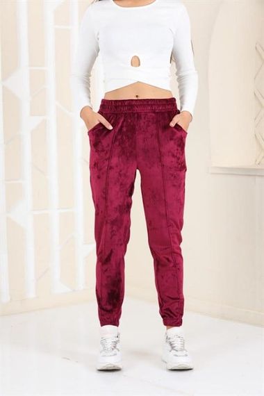 بنطلون رياضي نسائي من Plum Velvet بمقاسات كبيرة - بيجاما - مخطط Jogger مخطط - صورة 3