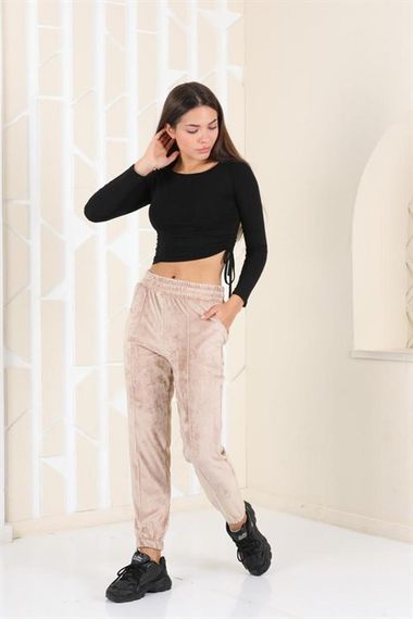 Plus Size Mink Velvet Women's Sweatpants - Pajamas - Jogger Striped Stripe - photo 5