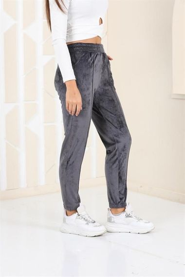 Plus Size Smoked Velvet Women's Sweatpants - Pajamas - Jogger Striped Stripe - photo 3