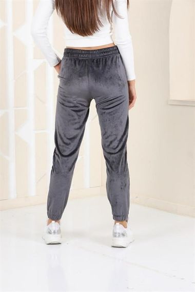 Plus Size Smoked Velvet Women's Sweatpants - Pajamas - Jogger Striped Stripe - photo 4