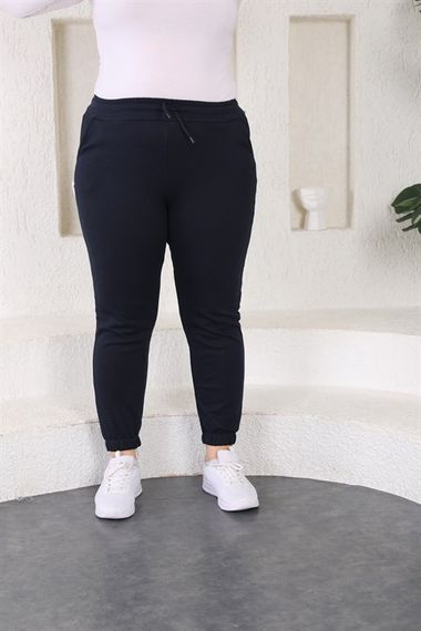 Women's Plus Size Navy Blue Jogger Sweatpants - photo 2