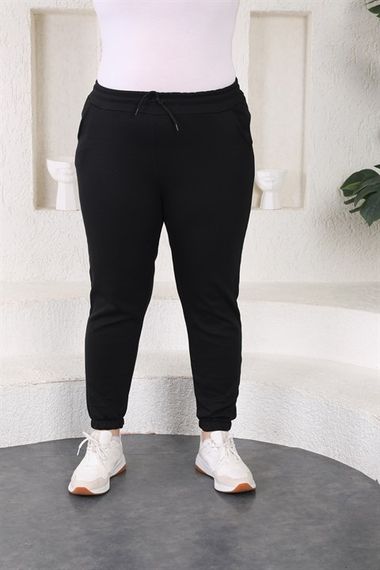 Women's Plus Size Black Jogger Sweatpants - photo 1