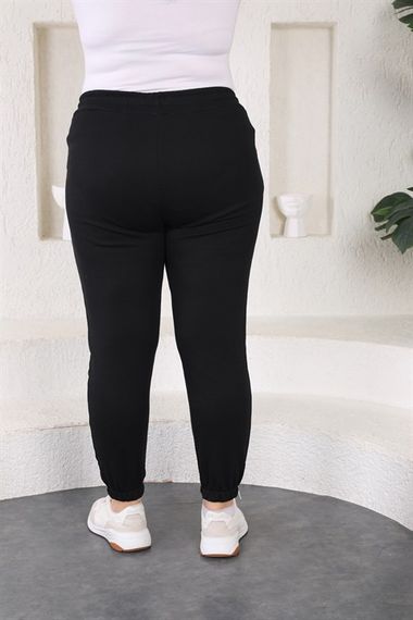 Women's Plus Size Black Jogger Sweatpants - photo 3