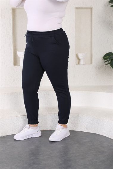 Women's Plus Size Navy Blue Jogger Sweatpants - photo 5