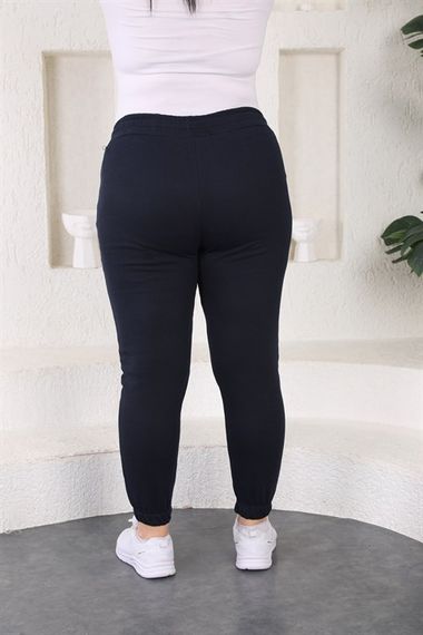 Women's Plus Size Navy Blue Jogger Sweatpants - photo 4