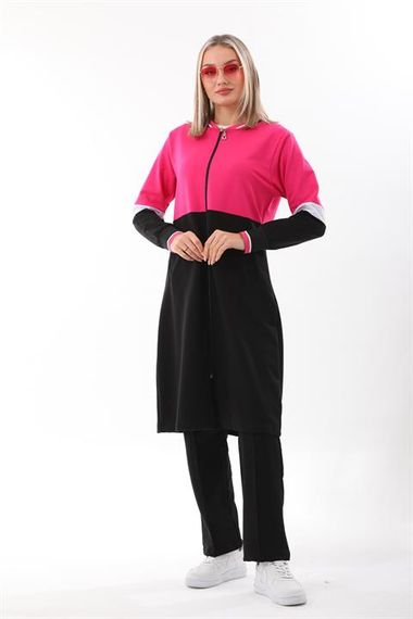 Women's Hijab Tracksuit Set Long Daily Sports Set Fuchsia - photo 2