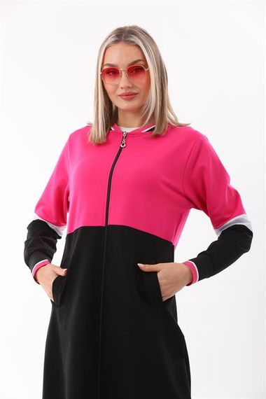 Women's Hijab Tracksuit Set Long Daily Sports Set Fuchsia - photo 4