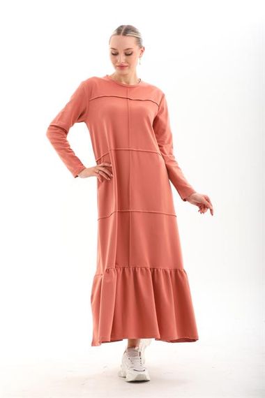 SALMON Blocked Skirt with Frills Hijab Daily Long Sports Casual Dress - photo 5