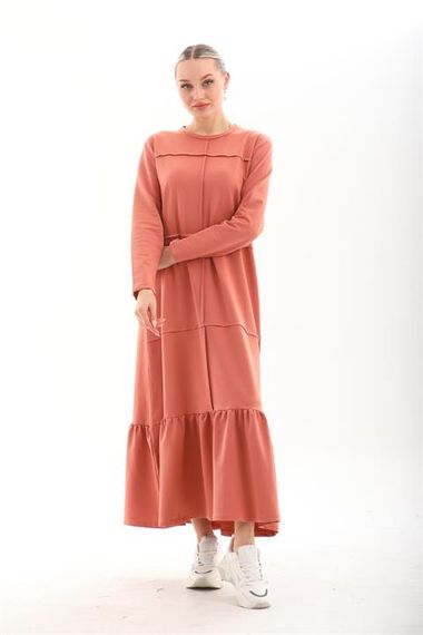 SALMON Blocked Skirt with Frills Hijab Daily Long Sports Casual Dress - photo 3