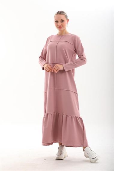 PUDRA Blocked Skirt with Frills Hijab Daily Long Sports Casual Dress - photo 1