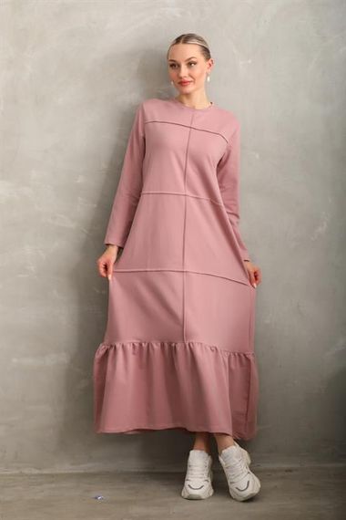 PUDRA Blocked Skirt with Frills Hijab Daily Long Sports Casual Dress - photo 4