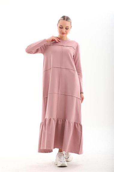 PUDRA Blocked Skirt with Frills Hijab Daily Long Sports Casual Dress - photo 3