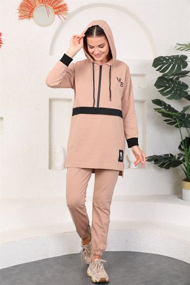 Mink Color Women's Hoodie Sweatshirt - Jogger Sport Suit - photo 3