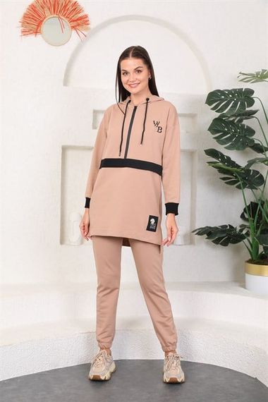 Mink Color Women's Hoodie Sweatshirt - Jogger Sport Suit - photo 1