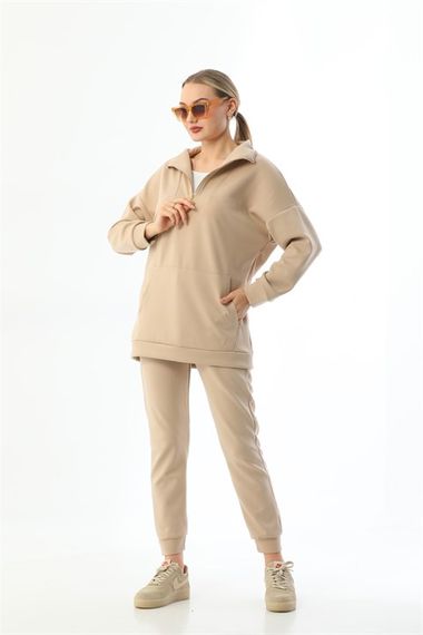 Judge Collar Trend Women's Tracksuit Set - Mink - photo 2