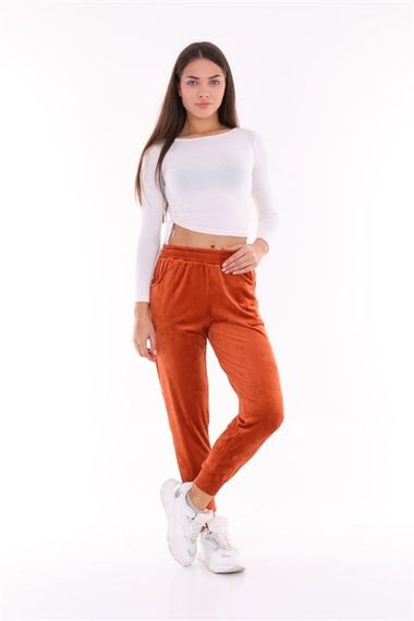 Tan Velvet Sweatpants - Pajamas - Jogger Model - photo 1