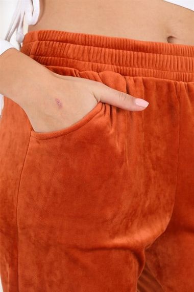 Tan Velvet Sweatpants - Pajamas - Jogger Model - photo 2