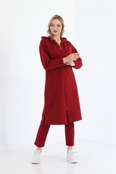 Trench Model Women's Tracksuit Set - Claret Red - photo 1