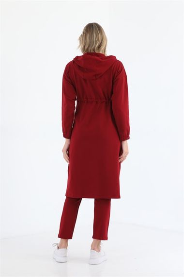 Trench Model Women's Tracksuit Set - Claret Red - photo 3