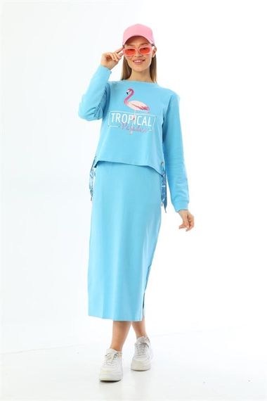 Paradise Skirted Sports Bottom Top Double Suit - Turquoise - photo 2
