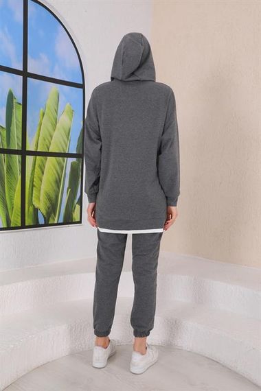 True Love Embossed Casual Women's Sports Suit GRAY - photo 3