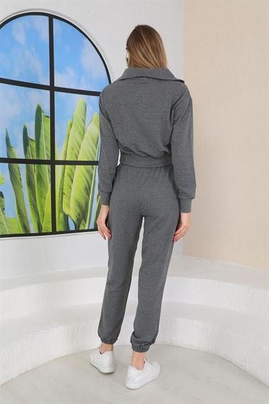 Crop Trend Casual Women's Sport Suit GRAY - photo 3
