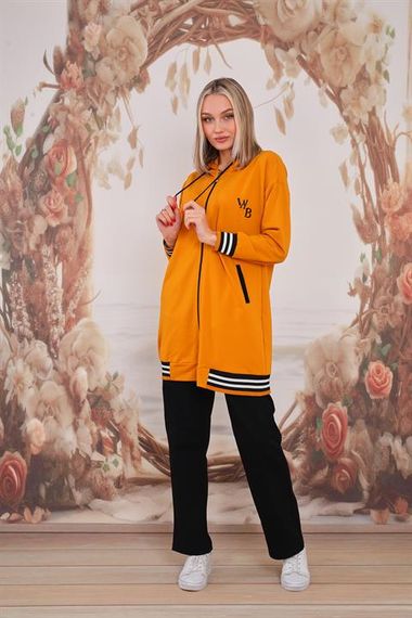 Спортивный комплект для женщин с капюшоном HARDAL, высококачественный материал, свободные брюки, два кармана, подходящий для повседневного использования - фото 2