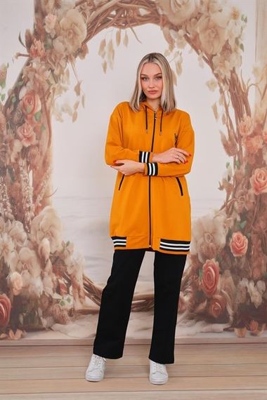 Спортивный комплект для женщин с капюшоном HARDAL, высококачественный материал, свободные брюки, два кармана, подходящий для повседневного использования - фото 5