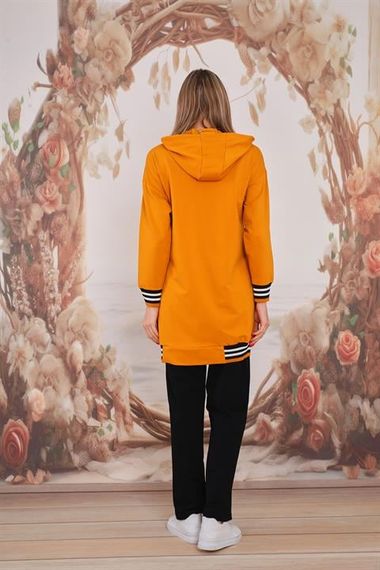 Спортивный комплект для женщин с капюшоном HARDAL, высококачественный материал, свободные брюки, два кармана, подходящий для повседневного использования - фото 4