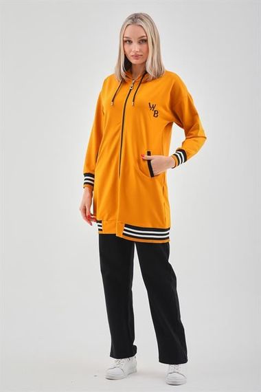 Спортивный комплект для женщин с капюшоном HARDAL, высококачественный материал, свободные брюки, два кармана, подходящий для повседневного использования - фото 1