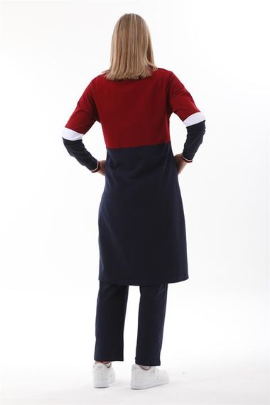 Kadın Tesettür Eşofman Takımı Uzun Günlük Spor Takım BORDO - fotoğraf 5