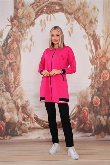 بدلة رياضية مزدوجة للحجاب باللون الفوشيا - صورة 2
