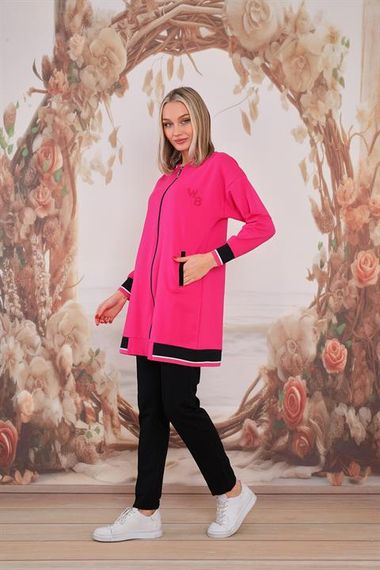 بدلة رياضية مزدوجة للحجاب باللون الفوشيا - صورة 3