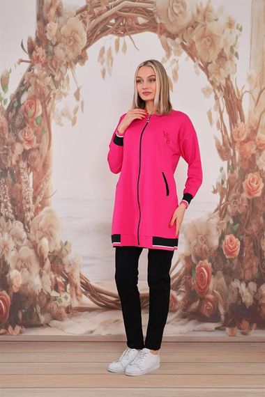 بدلة رياضية مزدوجة للحجاب باللون الفوشيا - صورة 4