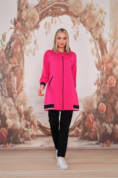 بدلة رياضية مزدوجة للحجاب باللون الفوشيا - صورة 5