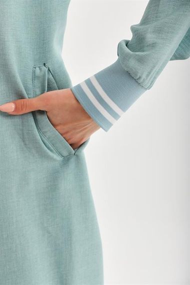 Жіночий комплект для повсякденного носіння: сорочка та штани кольору м'ятного, oversize, з високоякісної тканини Ayborin - фото 3