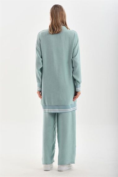 Жіночий комплект для повсякденного носіння: сорочка та штани кольору м'ятного, oversize, з високоякісної тканини Ayborin - фото 5