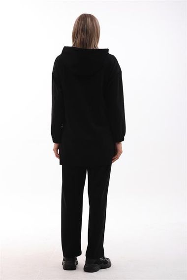 Костюм для жінок повсякденний спортивний двохчастинний - Чорний - фото 5