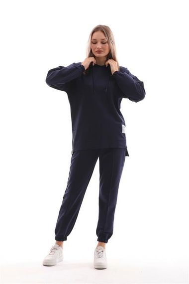 Kadın Fermuar Yırtmaçlı Günlük Spor Takım - LACİVERT - photo 4